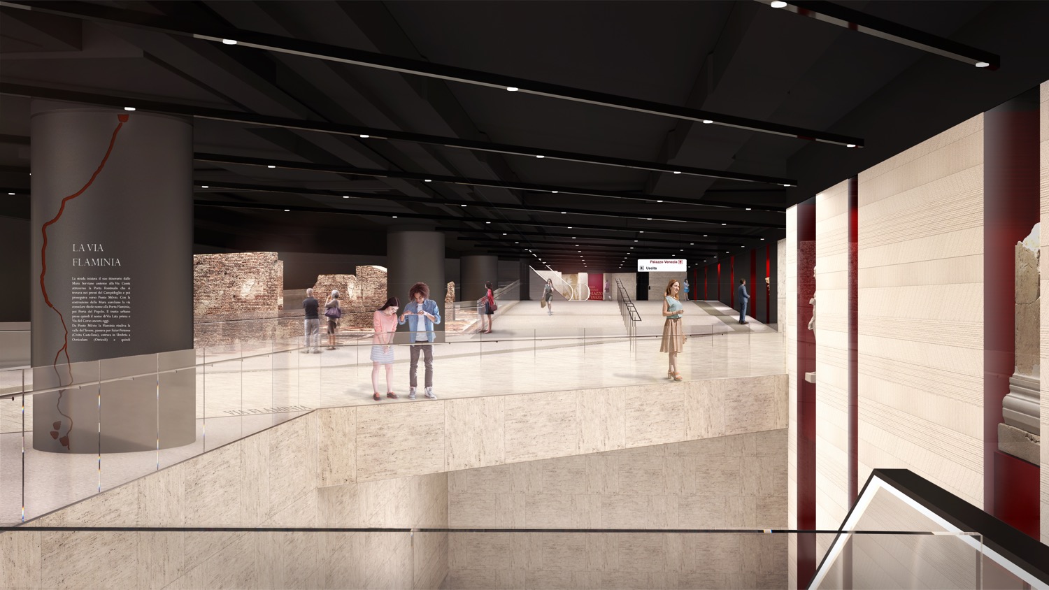 Render Piazza Venezia Vista Atrio Museo