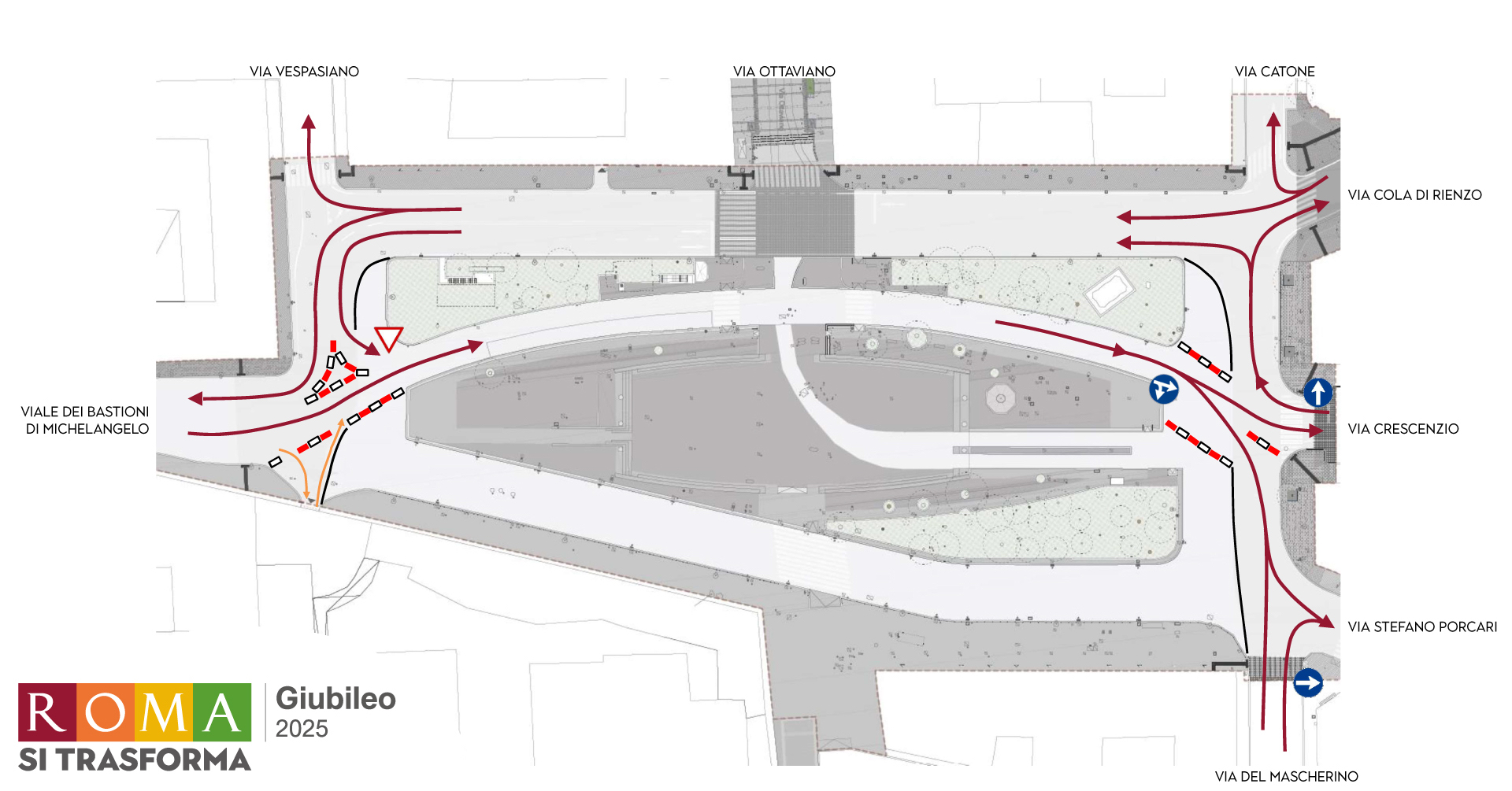 Piazza Risorgimento - viabilità - fase cantiere