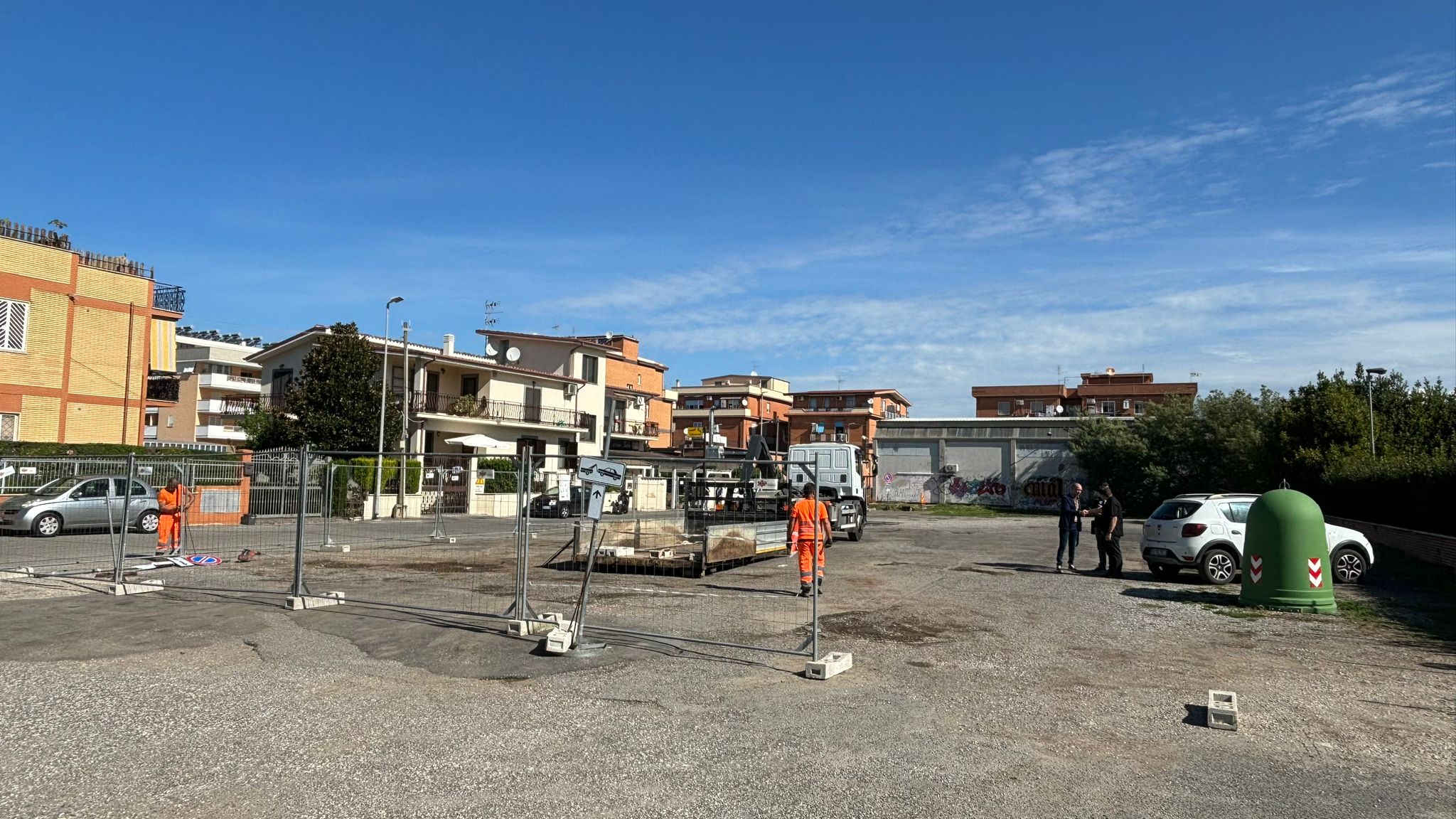 Piazza di Gregna Sant'Andrea - cantiere settembre 2024 