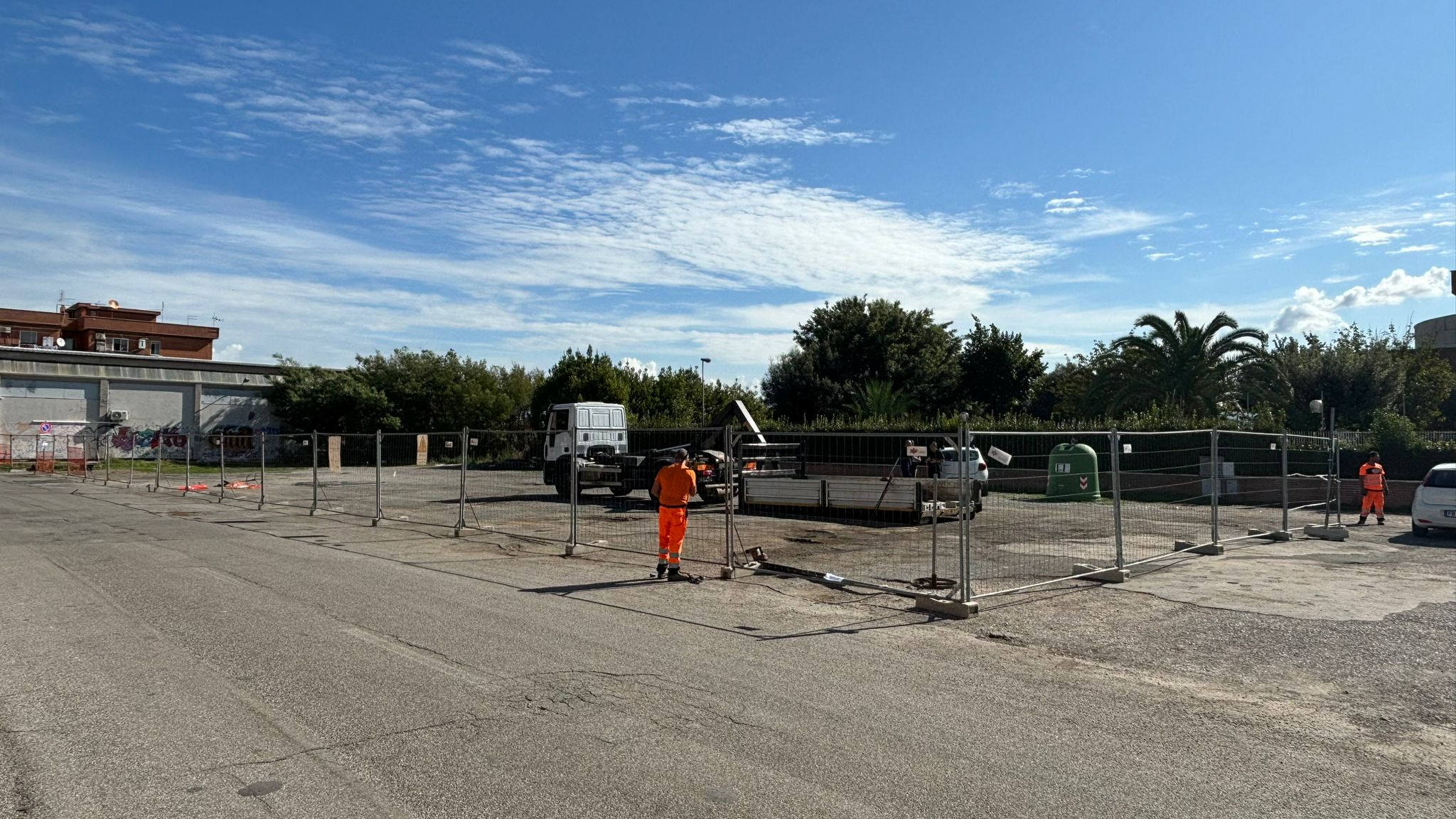 Piazza di Gregna Sant'Andrea - cantiere settembre 2024 