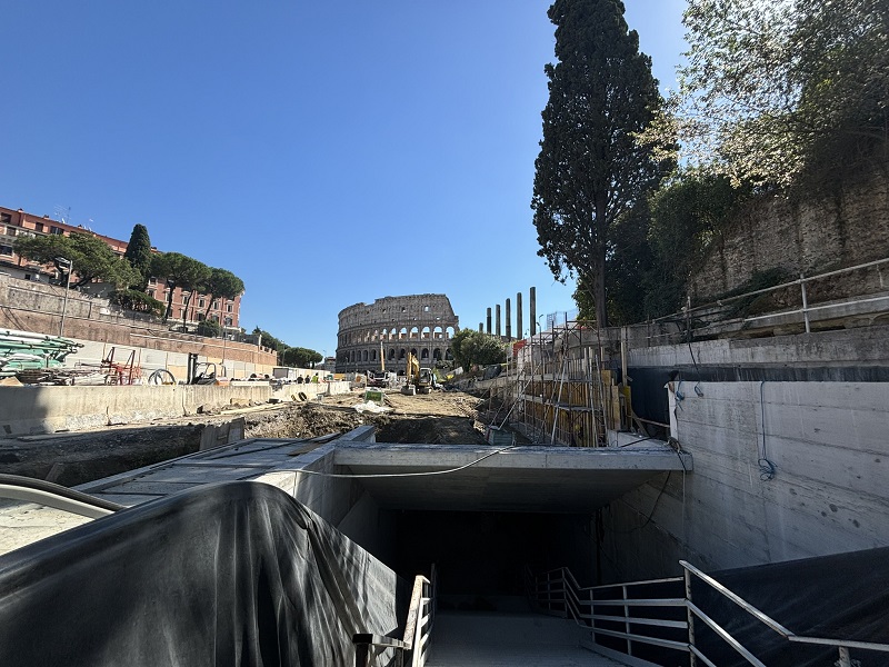 Cantiere Metro C Stazione Colosseo/Fori Imperiali ottobre 2024