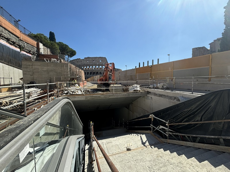 Cantiere Metro C Stazione Colosseo/Fori Imperiali ottobre 2024