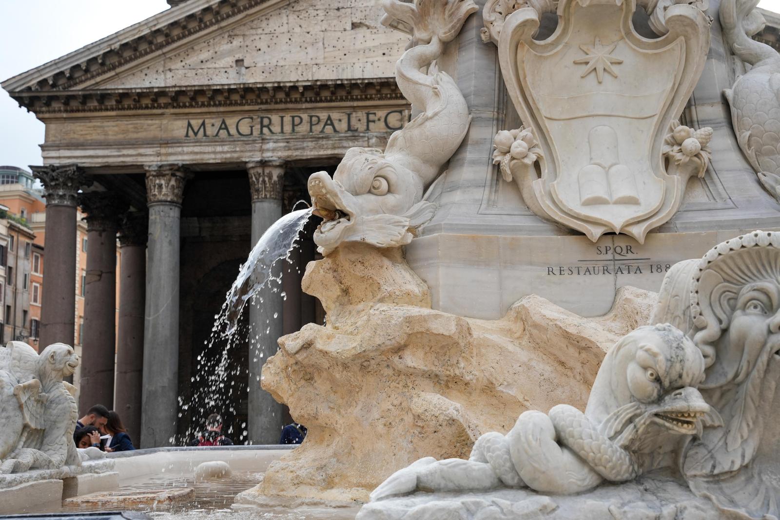 Fontana di Piazza della Rotonda post restauro (novembre 2024)