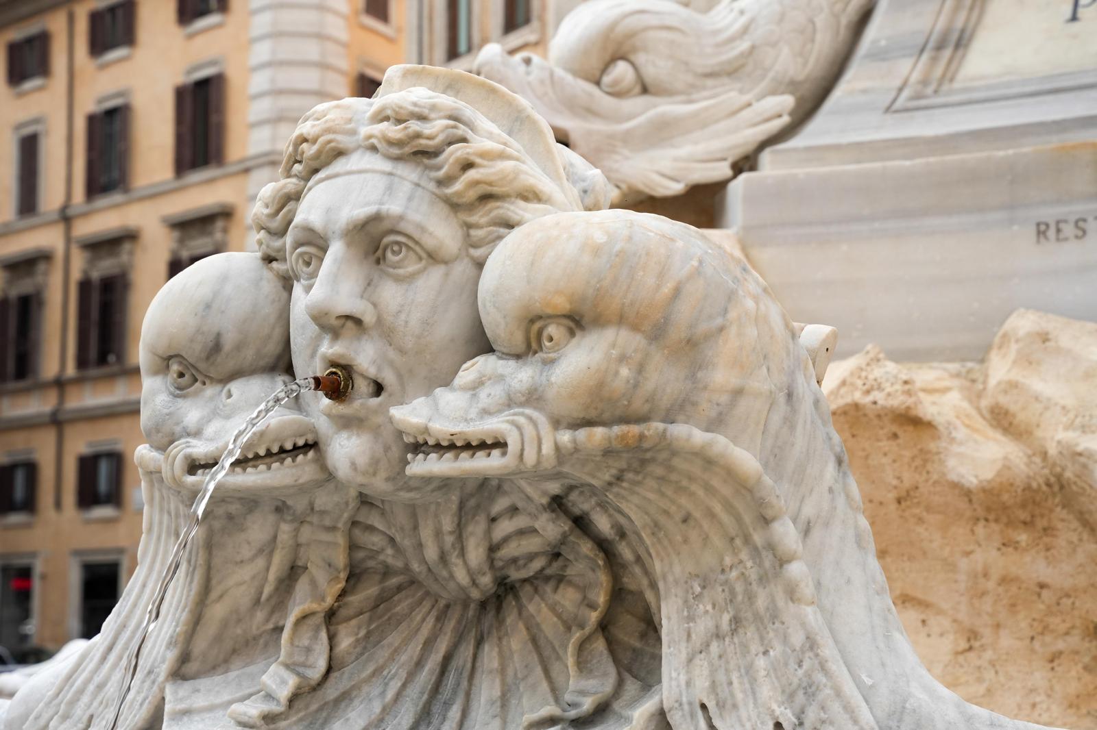 Fontana di Piazza della Rotonda post restauro (novembre 2024)