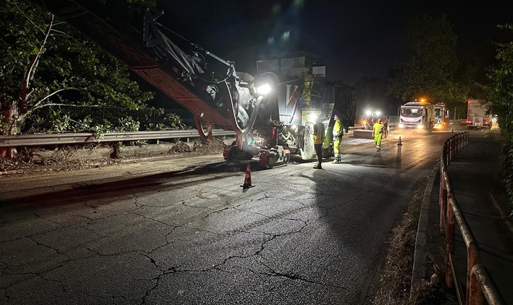 Giubileo, sopralluogo notturno lavori via Ostiense